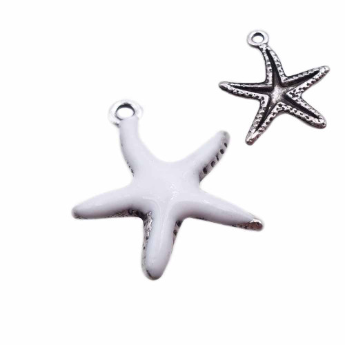 Charms stella marina bianca smaltata 20.7 mm pacco 1 pz