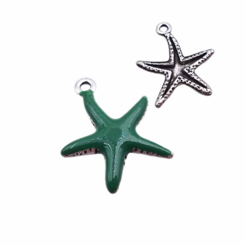 Charms stella marina colore verde smaltato 20.7 mm pacco 1 pz