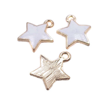 Charms stella smaltate 12 mm bianche 2 pz