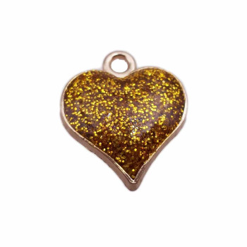 Cuore smaltato oro 18.6 mm oro pacco da 1 pezzo