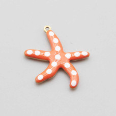 Charms stella marina acciaio arancio 24.5 mm conf. 1 pz Charms stella marina acciaio arancio 24.5 mm conf. 1 pz