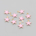 Charms stella acciaio oro smaltato rosa 8.5 mm conf. 5 pz