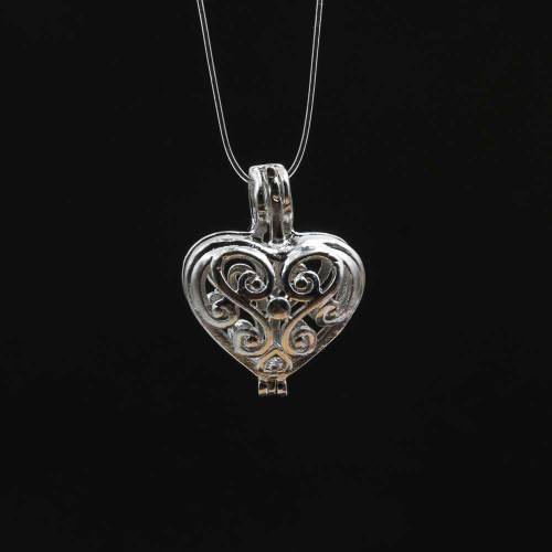 Chiama angeli cuore con cerchi 19x16 mm 1 pz