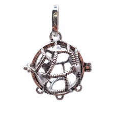 Ciondolo Chiama Angeli Ottone con cuori 23 mm pacco 1 pezzo
