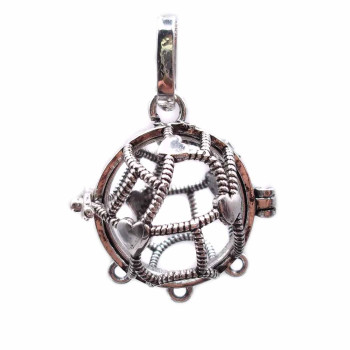 Ciondolo Chiama Angeli Ottone con cuori 23 mm pacco 1 pezzo