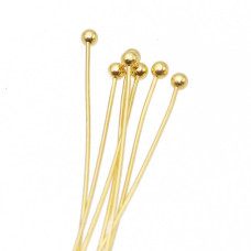 Chiodini a pallina oro in ottone 20x0,4 mm pacco 100 pezzi