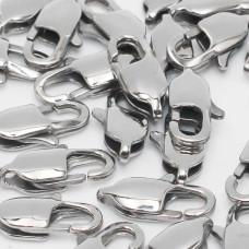 Pacco ingrosso Chiusura moschettone acciaio lucido 15 mm 50 pz Pacco ingrosso Chiusura moschettone acciaio lucido 15 mm 50 pz