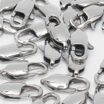 Pacco ingrosso Chiusura moschettone acciaio lucido 15 mm 50 pz
