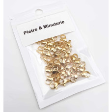 Pacco ingrosso moschettoni acciaio 11 mm oro lucido 35 pezzi