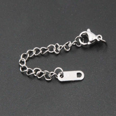 Prolungamento in acciaio catena con chiusura e bollatina 2 pz Prolungamento in acciaio catena con chiusura e bollatina 2 pz