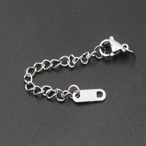 Prolungamento in acciaio catena con chiusura e bollatina 2 pz