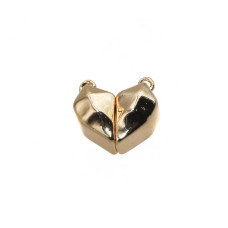 Chiusura magnetica forma di cuore placcata oro 14 kt 13x11 mm 1 pz Chiusura magnetica forma di cuore placcata oro 14 kt 13x11 mm 1 pz