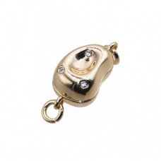 Chiusura a calamita con strass 14x7 mm placcata oro 14 kt 1 pz