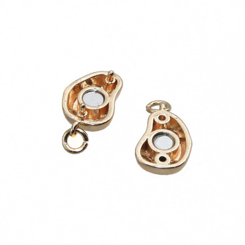 Chiusura a calamita con strass 14x7 mm placcata oro 14 kt 1 pz