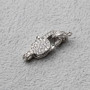 Moschettone ottone placcato oro bianco con strass 21 mm 1 pz