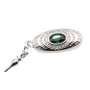 Chiusura a slitta ovale decorata cristallo verde 20x8 mm conf. 1 pz