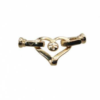 Chiusura cuore placcata oro 14 kt 27x18 mm 1 pz