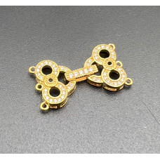 Chiusura oro con strass 3 fili 28x15 mm 1 pz