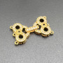 Chiusura oro con strass 3 fili 28x15 mm 1 pz