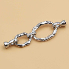 Chiusura White gold plated con strass 53 mm 1 pz