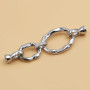 Chiusura White gold plated con strass 53 mm 1 pz