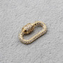 Chiusure a vite con strass ovale placcata oro 20 mm 1 pz