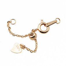 Estensione placcata argento 925 oro 65 mm con pendente cuore conf.1 pz Estensione placcata argento 925 oro 65 mm con pendente cuore conf.1 pz