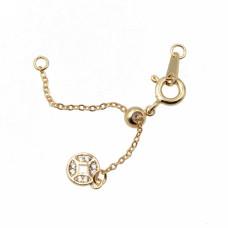 Estensione regolabile oro 70 mm con pendente tondo con strass conf.1 pz Estensione regolabile oro 70 mm con pendente tondo con strass conf.1 pz