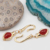 Chiusura con pietre dure agata rossa oro 37 mm con strass conf. 1 pz