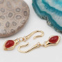 Chiusura con pietre dure agata rossa oro 37 mm con strass conf. 1 pz