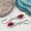 Chiusura con pietre dure agata rossa rodio 37 mm con strass conf. 1 pz