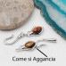 Chiusura con pietre dure occhi di gatto bianco rodio 37 mm con strass conf. 1 pz