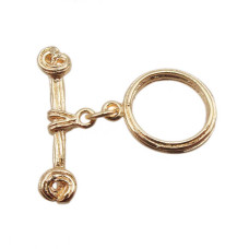 Chiusura a T Bar oro 13.6 mm 1 pz Chiusura a T Bar oro 13.6 mm 1 pz