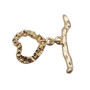 chiusura a T Bar oro cuore 14 mm 1 pz