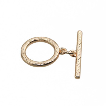 Chiusura a t bar oro intagliata 13.4 mm 1 pz