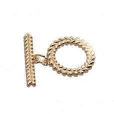 Chiusura a t bar placcata oro 14 kt 15.5 mm 1 pz