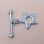 Chiusura a t bar stella con strass 12.3 mm 1 pz
