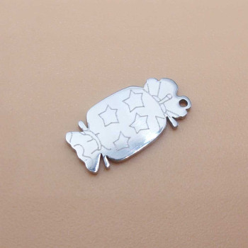 Charms in acciaio caramella 13.9x7 mm 2 pz
