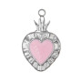 Cuore sacro acciaio smaltato bianco 24.4x15 mm 1 pz