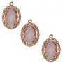 Ciondolo con cristallo e cornice decorata oro 20x14 mm pink conf. 1 pz