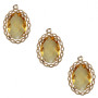 Ciondolo con cristallo giallo e cornice decorata oro 20x14 mm conf. 1 pz