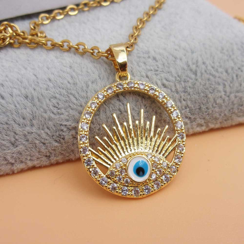Ciondolo con strass bianchi occhio 23 mm 1 pz