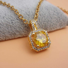 Ciondolo con strass giallo 17.5x11 mm 1 pz Ciondolo con strass giallo 17.5x11 mm 1 pz