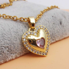 Ciondolo oro con strass cuore 16x15 mm 1 pz Ciondolo oro con strass cuore 16x15 mm 1 pz