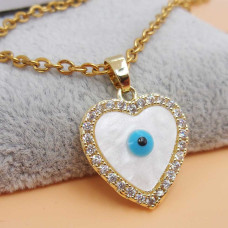 Ciondolo oro con strass cuore con occhio 19x17 mm 1 pz Ciondolo oro con strass cuore con occhio 19x17 mm 1 pz