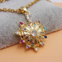 Ciondolo oro con strass cuore sacro 26x20 mm 1 pz