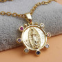 Ciondolo oro sacro strass colorati 20 mm 1 pz