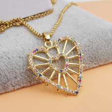 Ciondolo oro strass colorati 27mm pacco 1 pz Ciondolo oro strass colorati 27mm pacco 1 pz