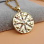 Ciondolo oro strass colorati e occhio 20 mm 1 pz