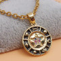 Ciondolo oro strass con stella smaltato nero 15 mm 1 pz